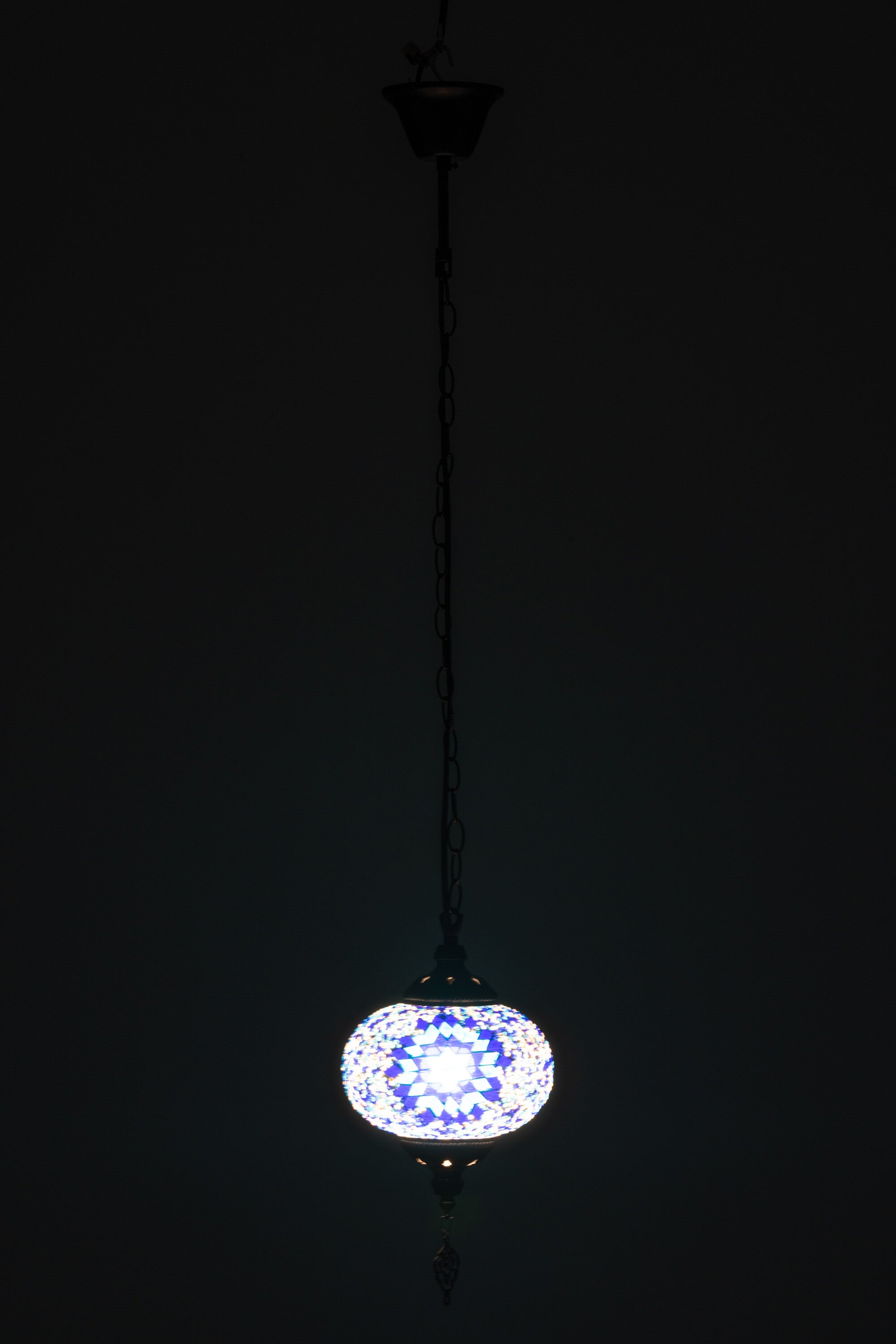 J-Line hanglamp Mozaiek - glas/metaal - blauw - small