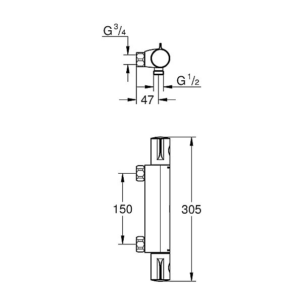 GROHE Mitigeur thermostatique Douche GROTHERM 800 Chromé 34561000