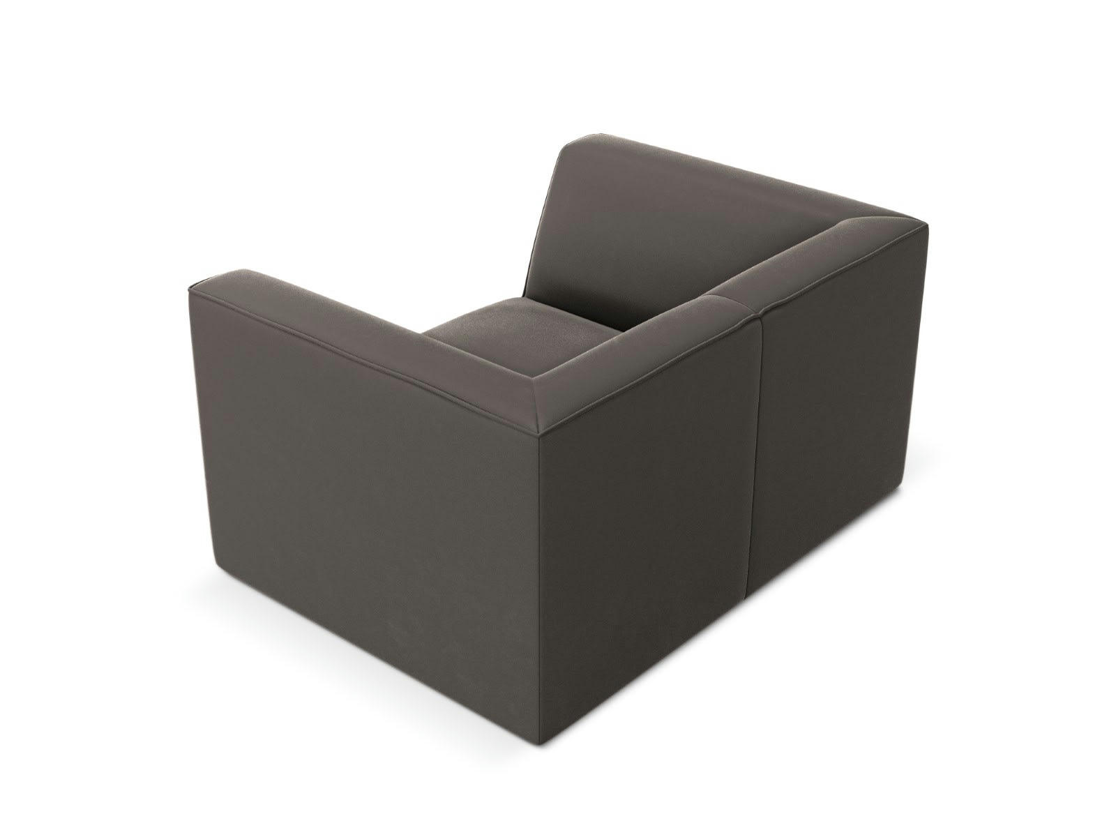 RUBY - Fauteuil en tissu velours gris foncé