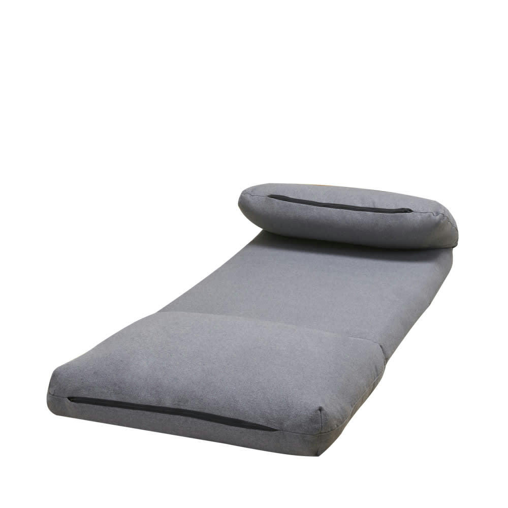 NALO - Chauffeuse convertible 1 place en tissu gris nuage