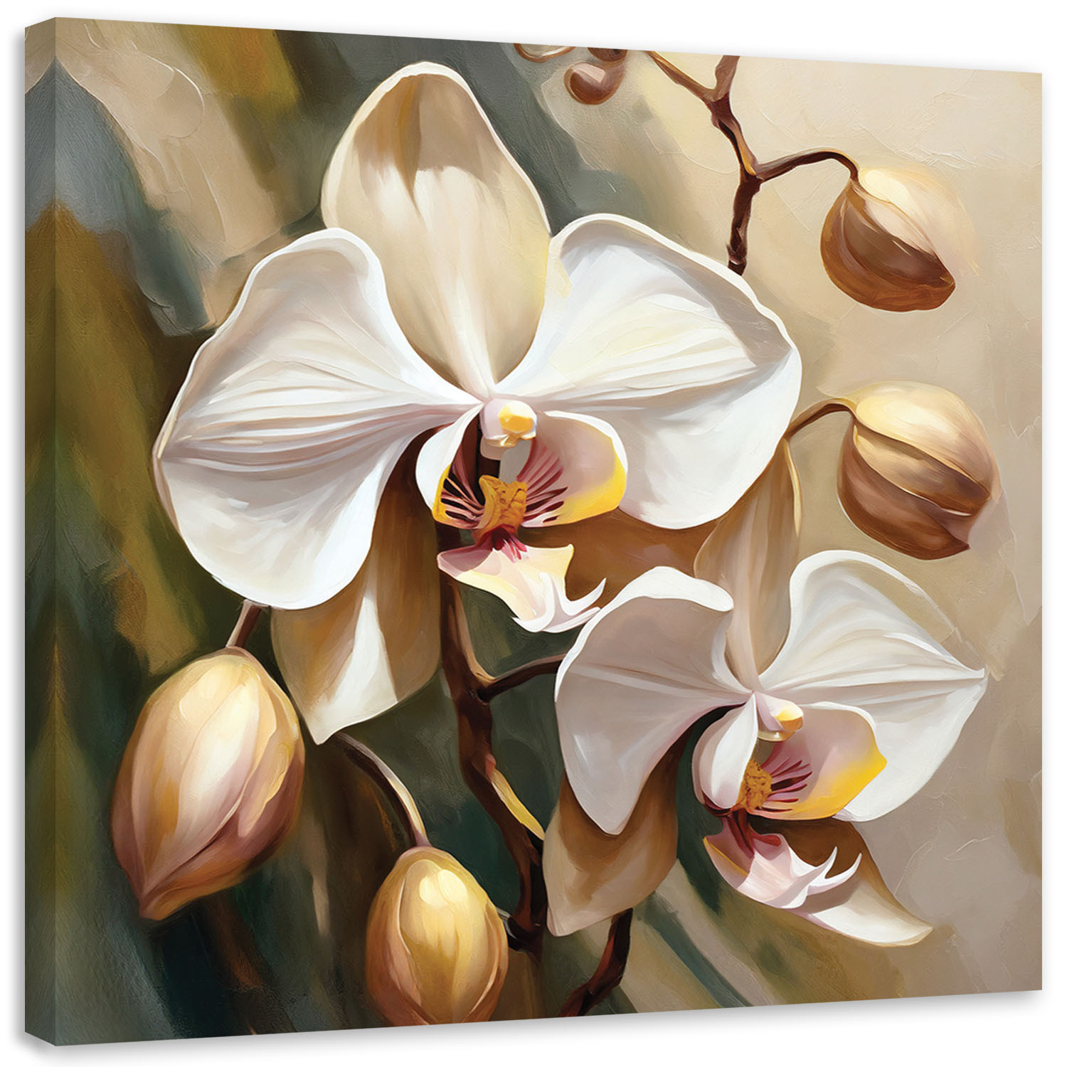 Feeby Obraz, orchidea malowana beżowy 30x30