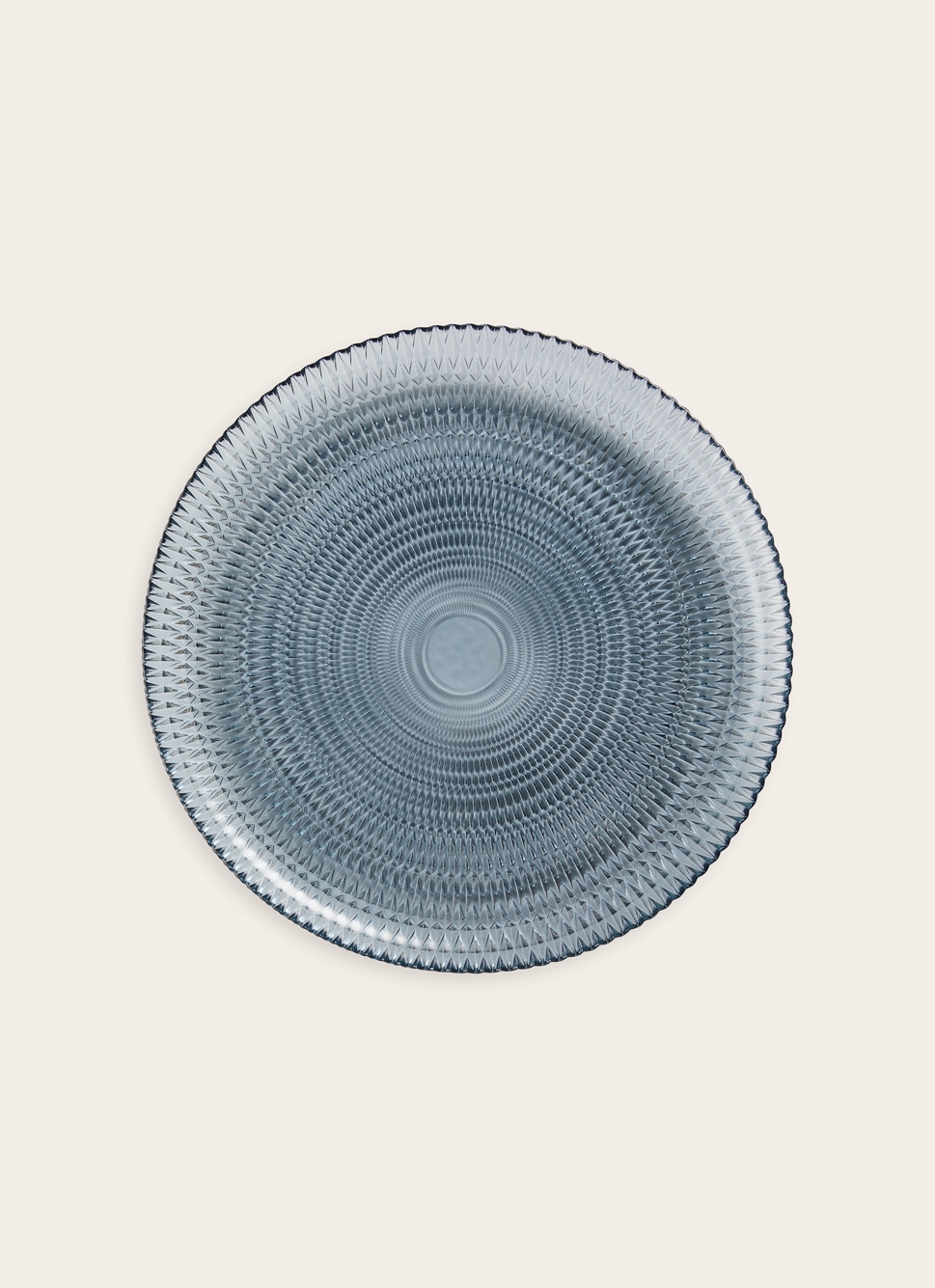 ASSIETTE PLATE EN VERRE BLEU NUAGE