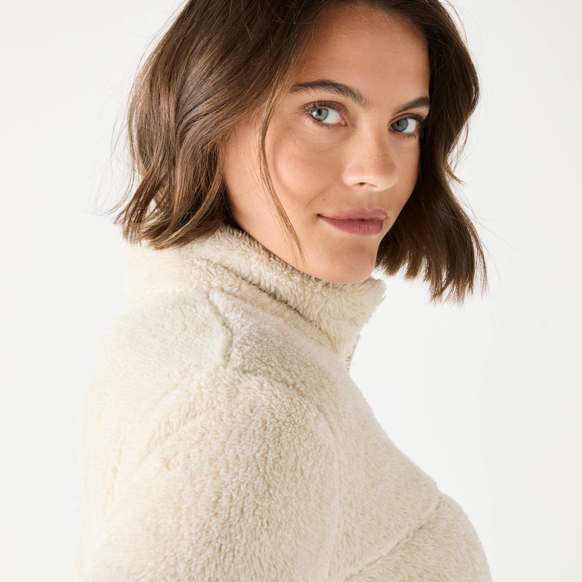 Sweat zippé, maille peluche