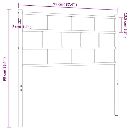 NNEVL Metal Headboard White 90 cm