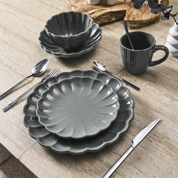 Miska Eden 14,5 cm szara ceramiczna ozdobna 550 ml