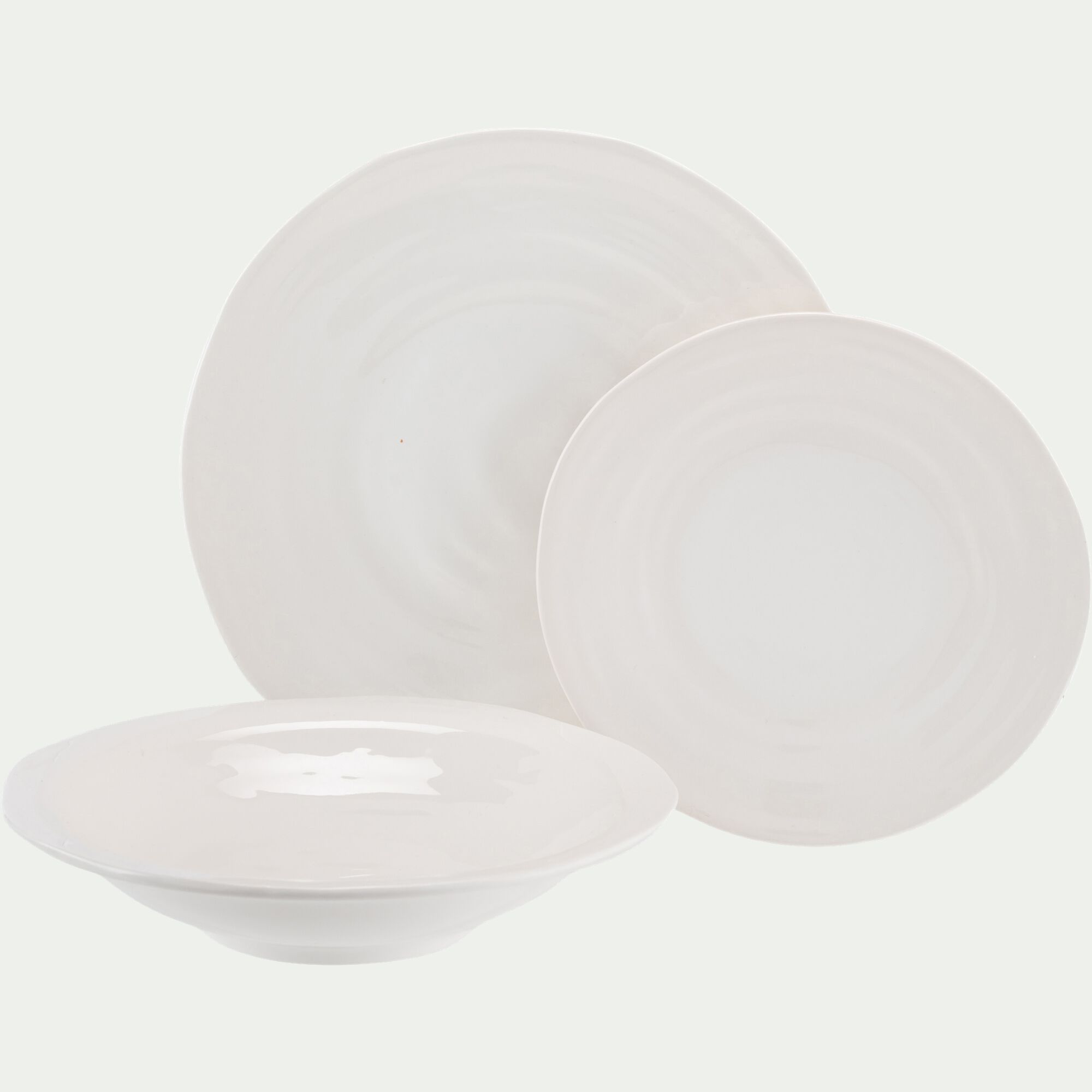 PALERME - Assiette à dessert en faïence D20cm - blanc