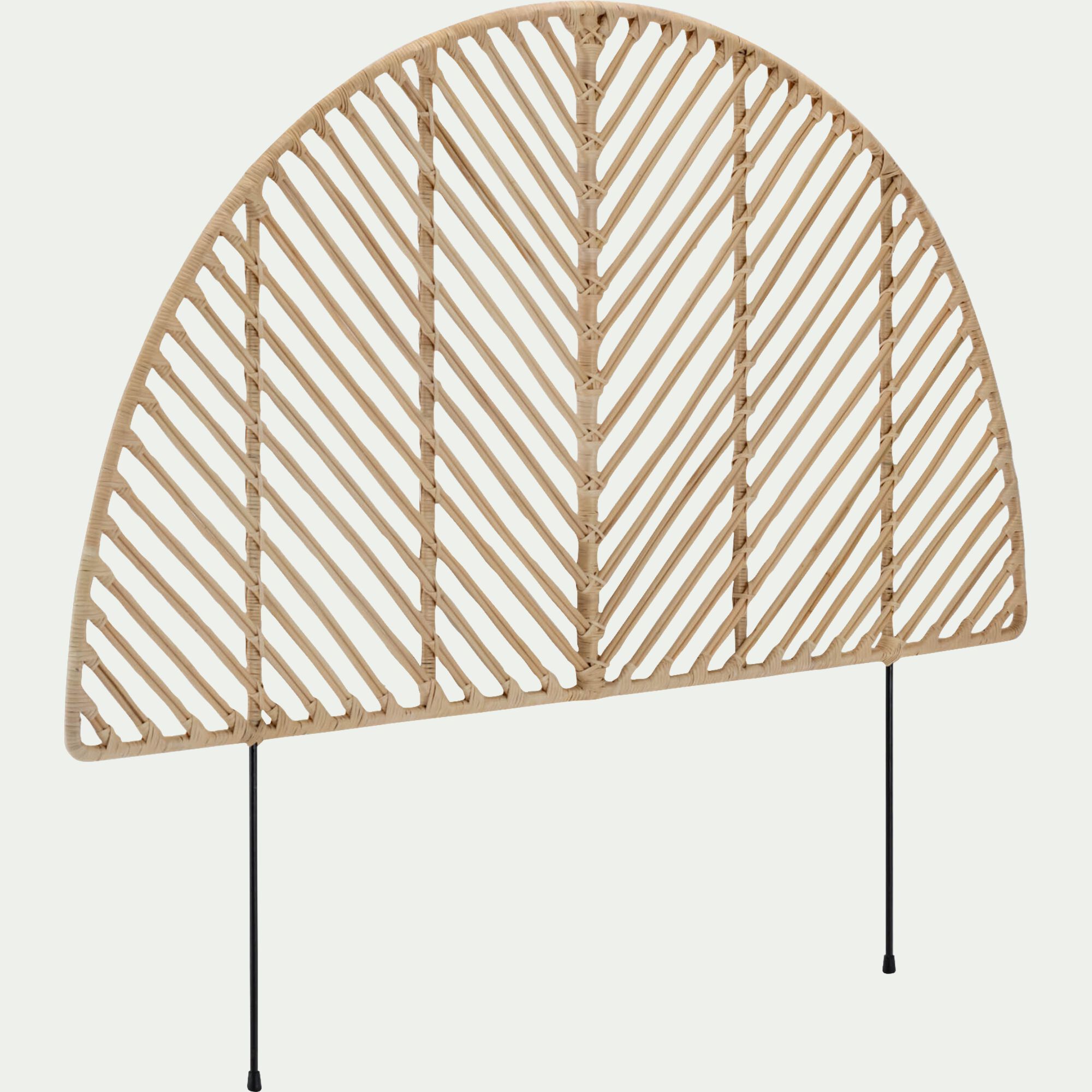 KERIANE - Tête de lit ronde en rotin L170cm - bois clair