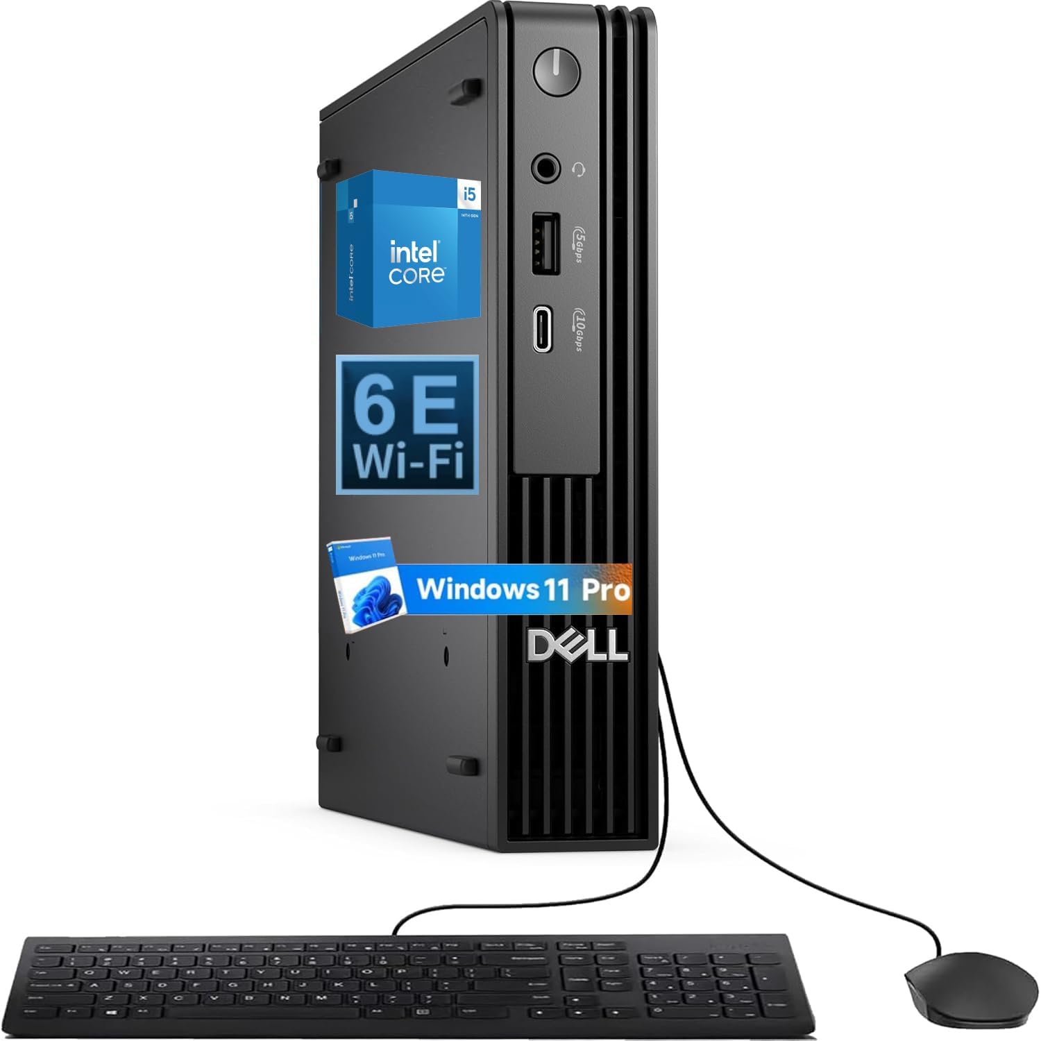 Dell OptiPlex Next-Generation  Pro Micro Business Desktop  Intel i5-14500T  14-Core  up to 4.8 GHz  16GB DDR5 RAM  512GB NVMe SSD  WiFi 6E  Bluetooth  Windows 11 Pro  HDMI  DisplayPort