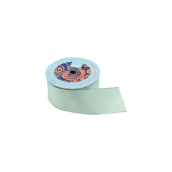 Makr Ribbon, Silver Edge Silver Satin- 38mmx3.6m