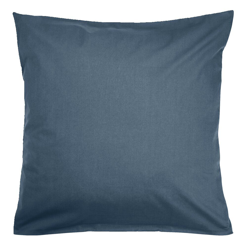 Taie d'oreiller 63x63cm 100% coton finition droite bleu marine