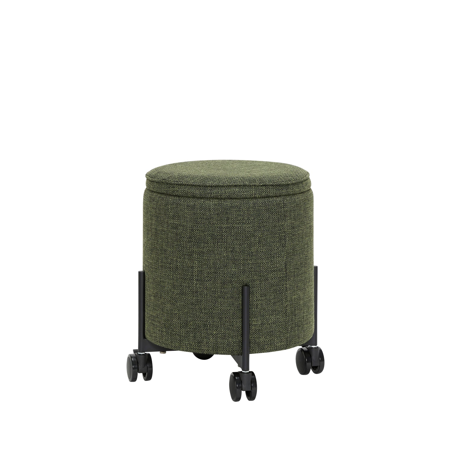 Hübsch poef Contain - acryl/polyester/staal - ø42xh46cm