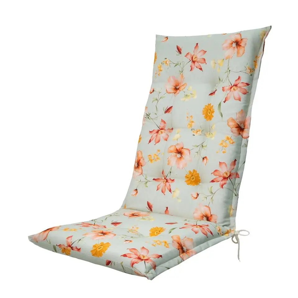 Madison - Tuinstoelkussen Hoge Rug Florina orange - Ca. 123x50 cm - Set van 4