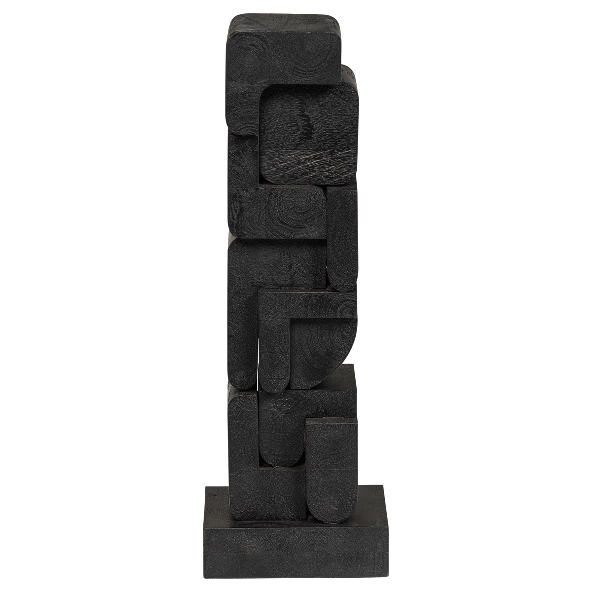 WOOOD sculptuur ornament Isan - Hout - Zwart - 53x18x18