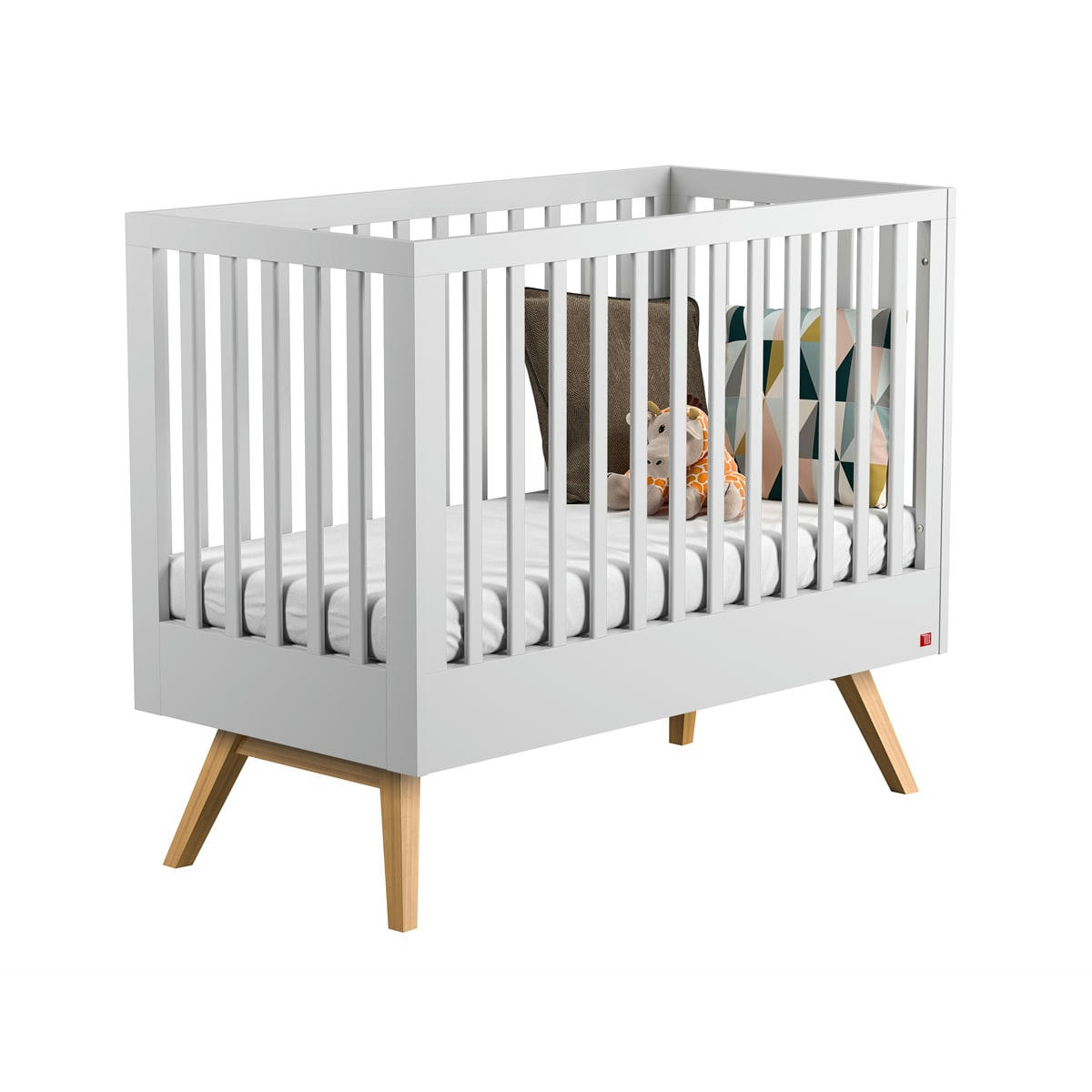DUO - NAUTIS - Lit bébé 60x120 commode à langer blanc