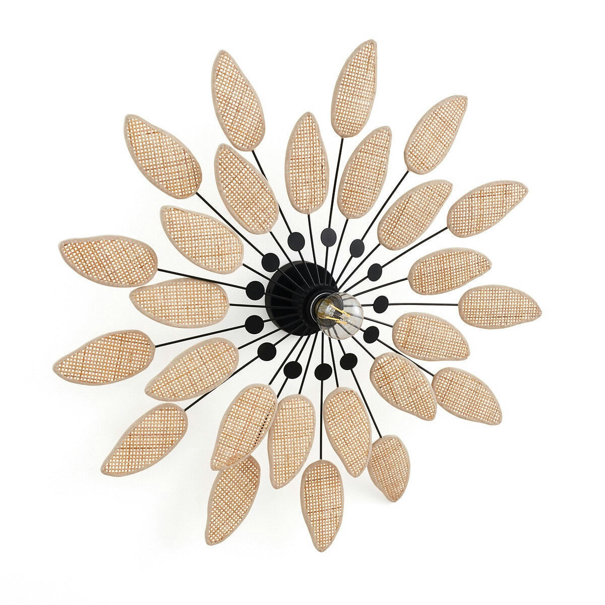 Applique métal acier et cannage Ø71,5 cm, Léonie