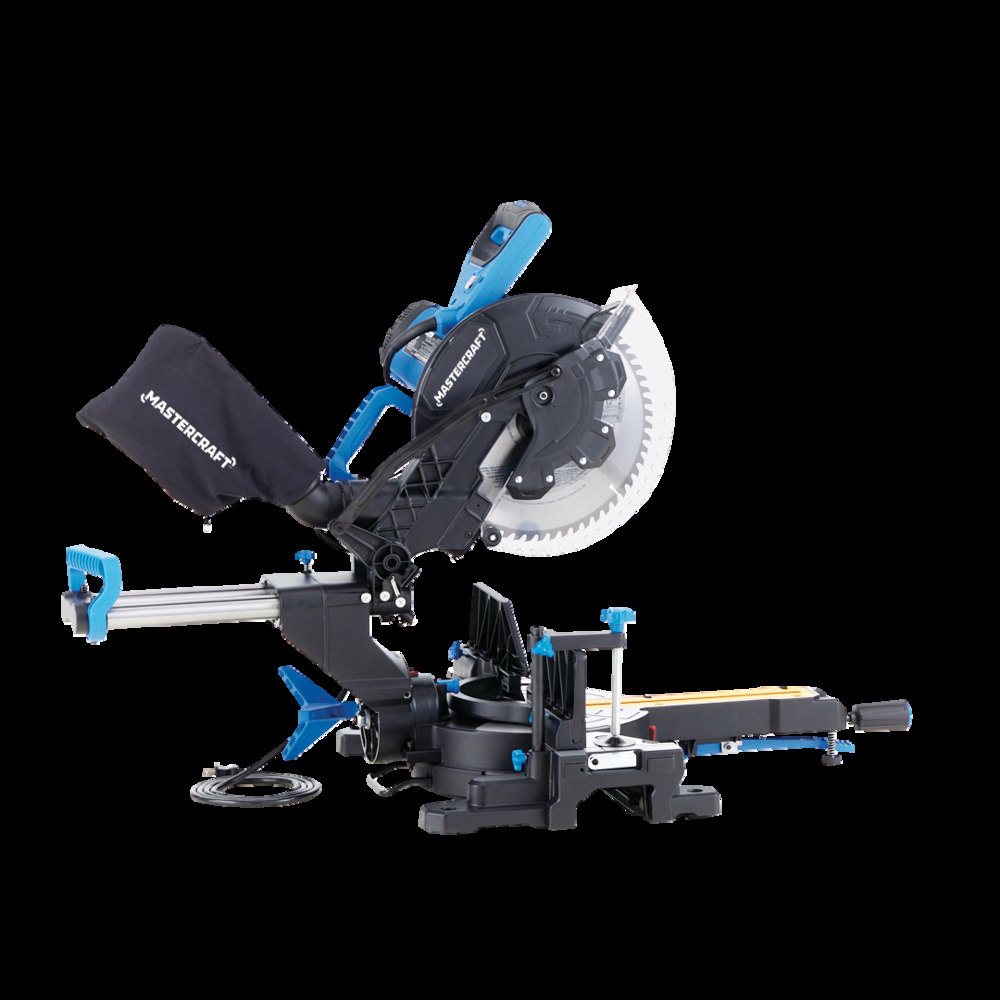 Mastercraft 15 Amp Dual-Bevel Sliding Mitre Saw with Laser, 12-in