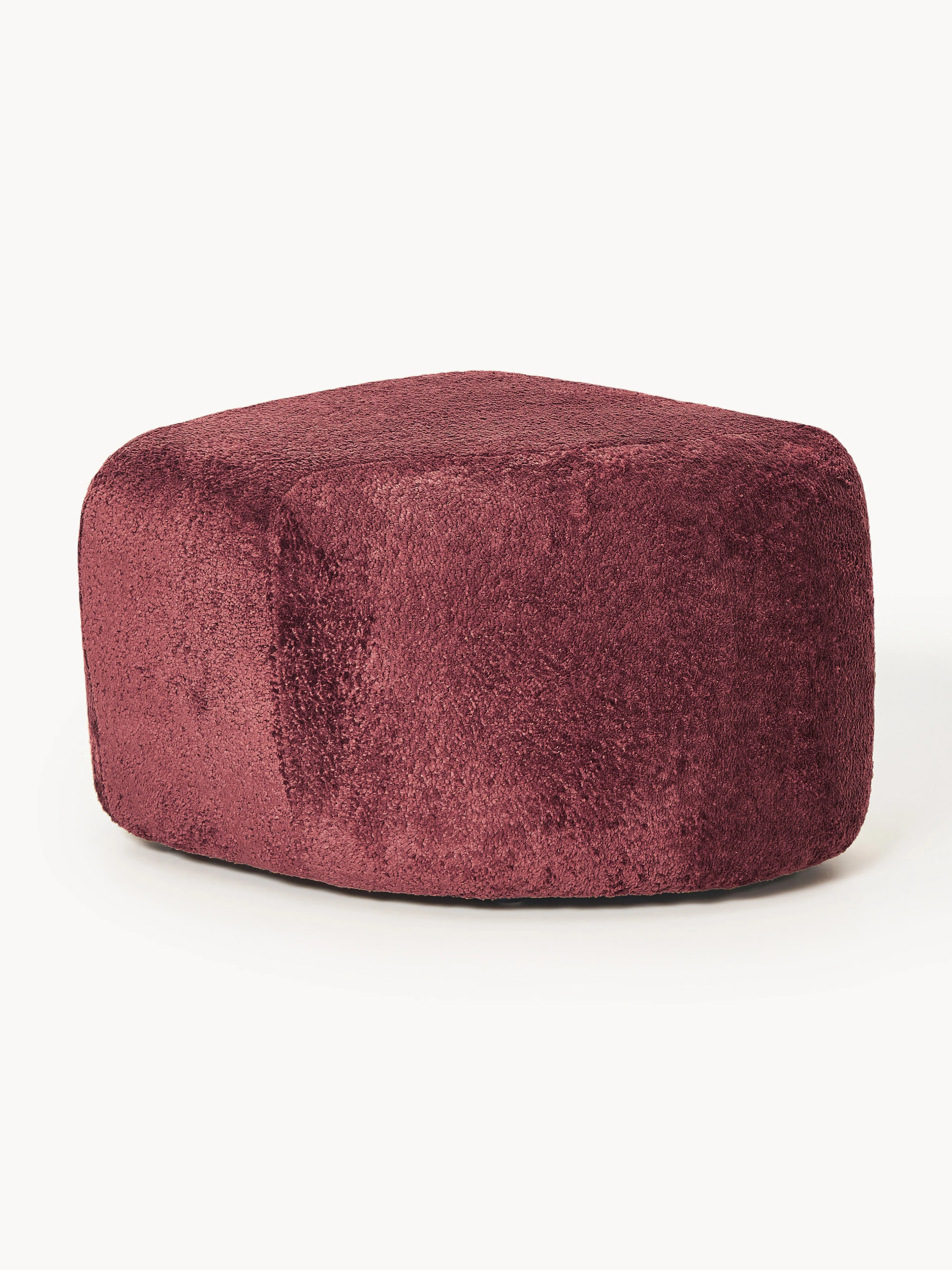 Ovale Ottomane Wolke aus Teddy-Bouclé