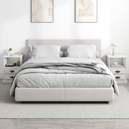 NNEVL Bedside Cabinets 2 pcs White 43x36x60 cm