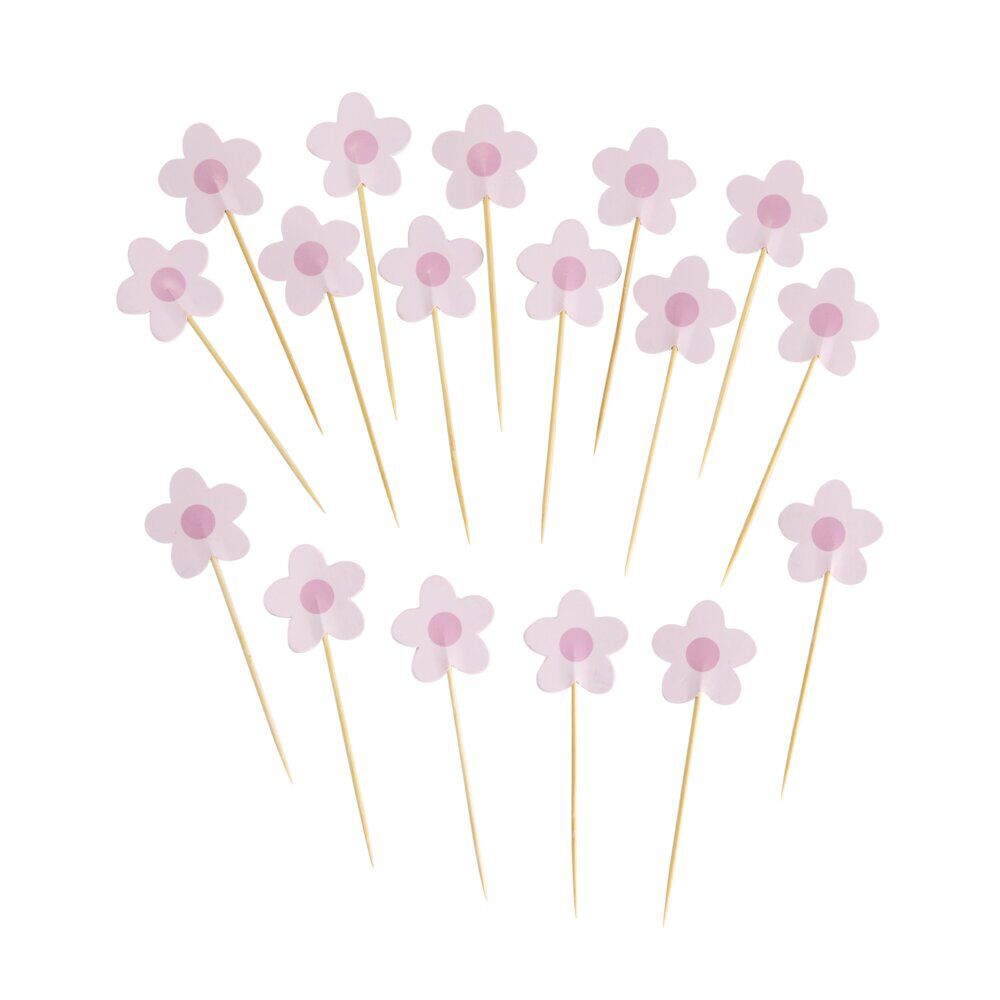 Pique apéritif x20 fleur papier tige bambou L10cm (2 modèles)