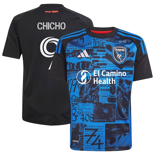 Cristian Arango San Jose Earthquakes adidas Youth 2025 Headliner Replica Player Jersey - Black