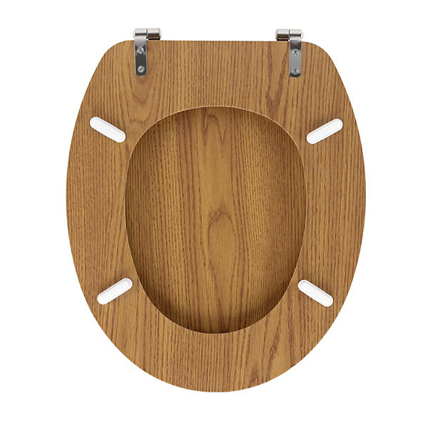 Abattant wc-- Effet bois (45x37.5 cm - Marron Brun)