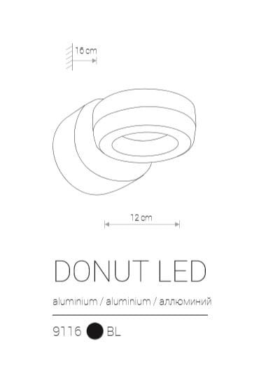 Kinkiet zewnętrzny DONUT czarny LED 1x6W lm IP20 Nowodvorski Lighting
