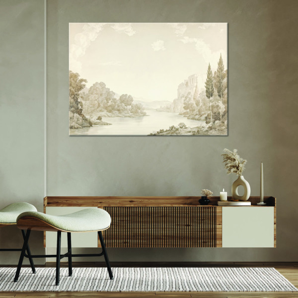 Feeby Obraz na płótnie, Krajobraz Rzeka Sepia 60x40