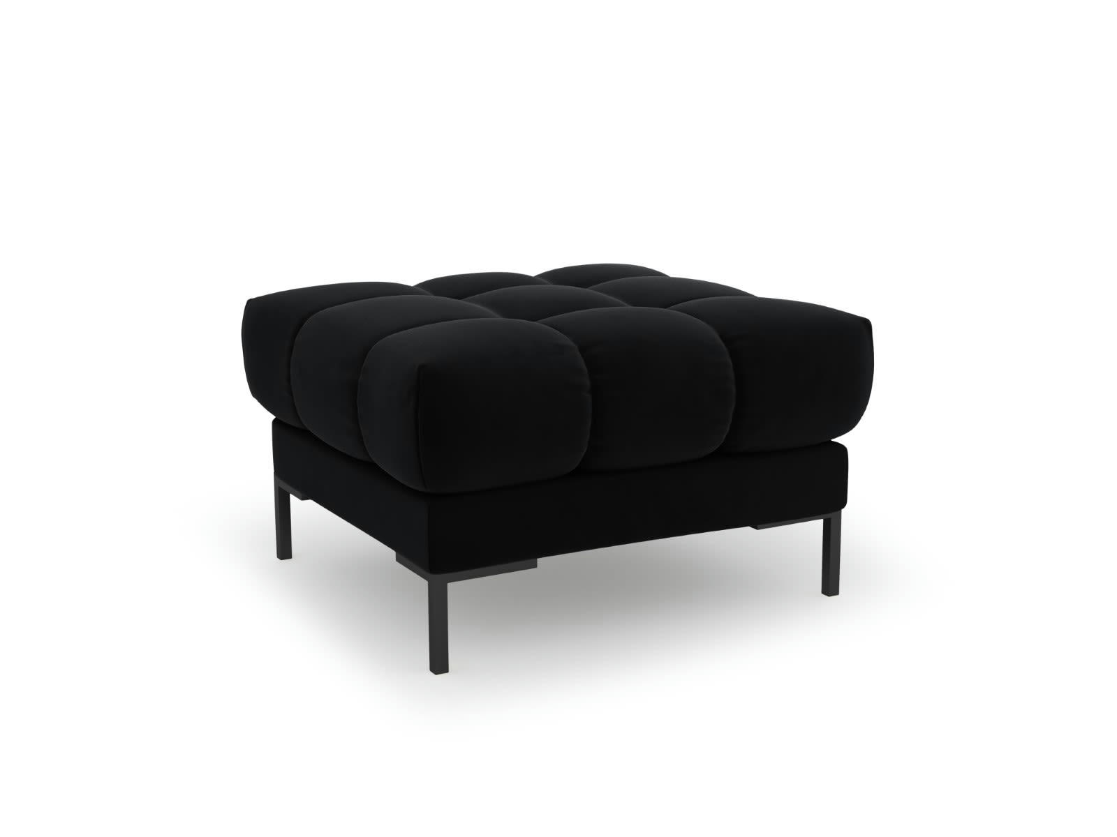 MAMAIA - Pouf 1 place en tissu velours noir
