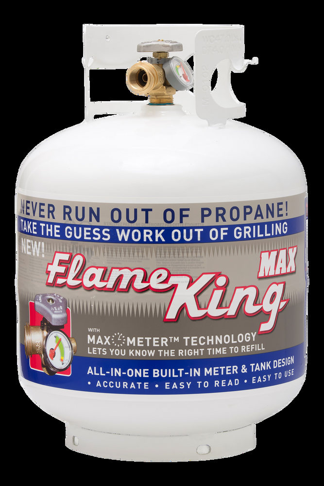 Flame King Empty OPD Propane Gas BBQ Cylinder Tank with Built-In Meter, 20-Lb