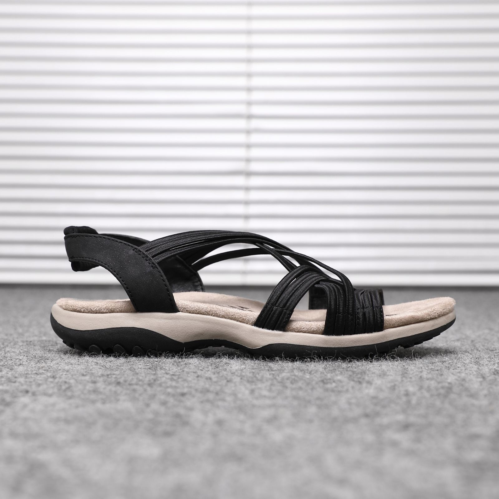 IVACHY Elastic String Cushioned Sandals – Lightweight Platform Sandals