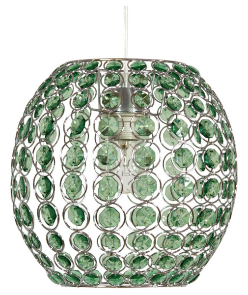 Lampa wisząca chromowana-zielona RICA 1xE27x40W wym: 105x28x28 cm Candellux