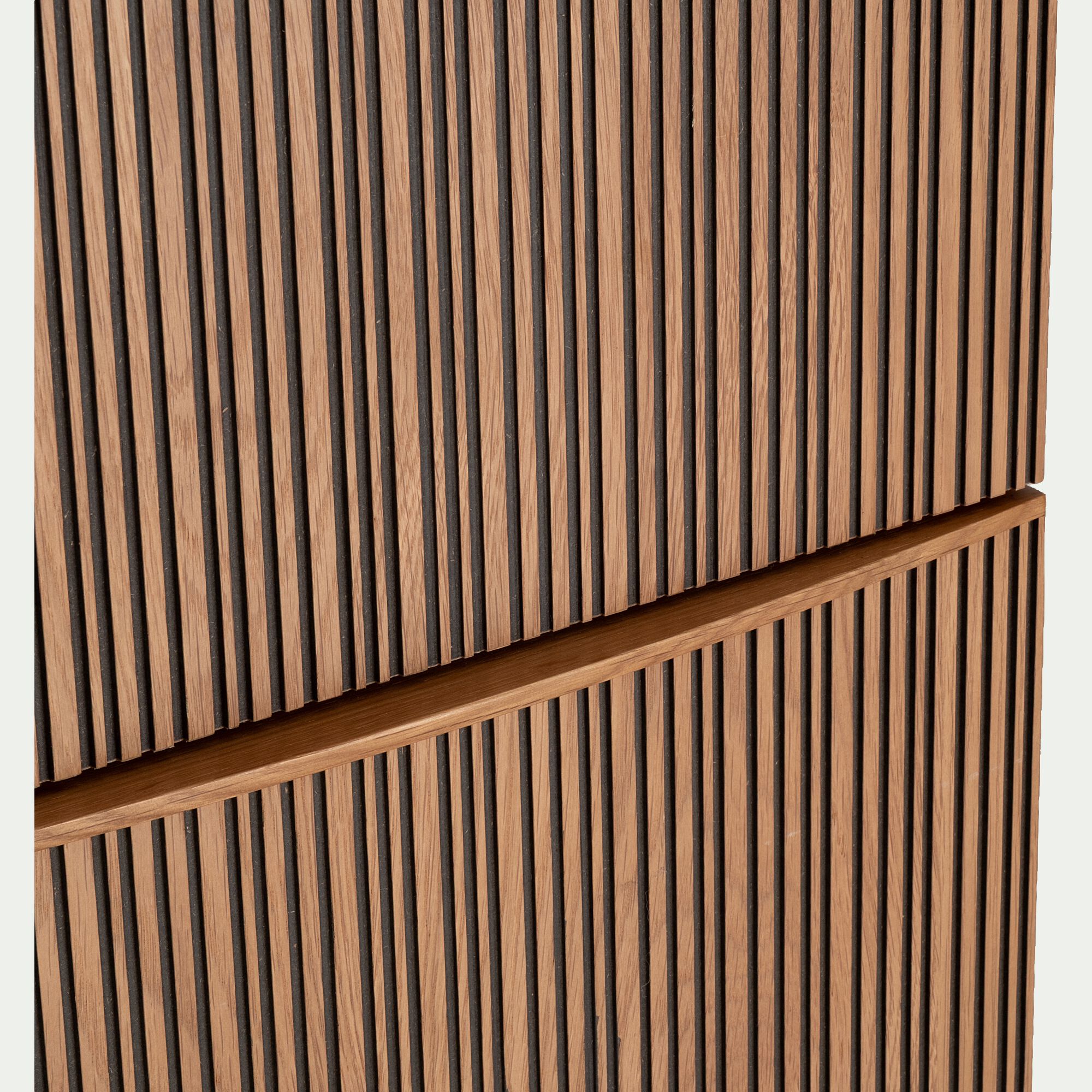 TASSIA - Bloc de 2 grands tiroirs en chêne strié L82cm - bois foncé