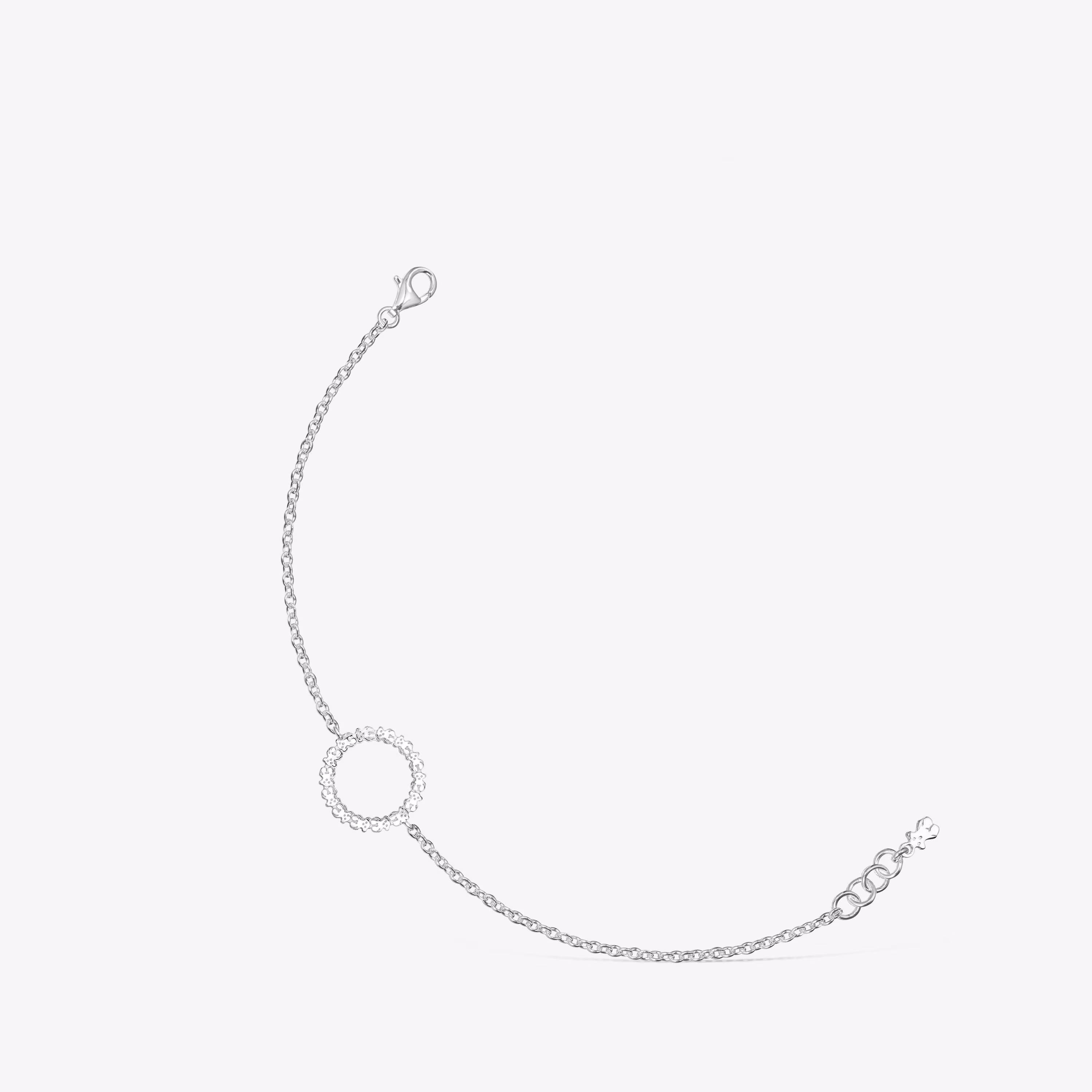 Pulsera disco de plata Straight