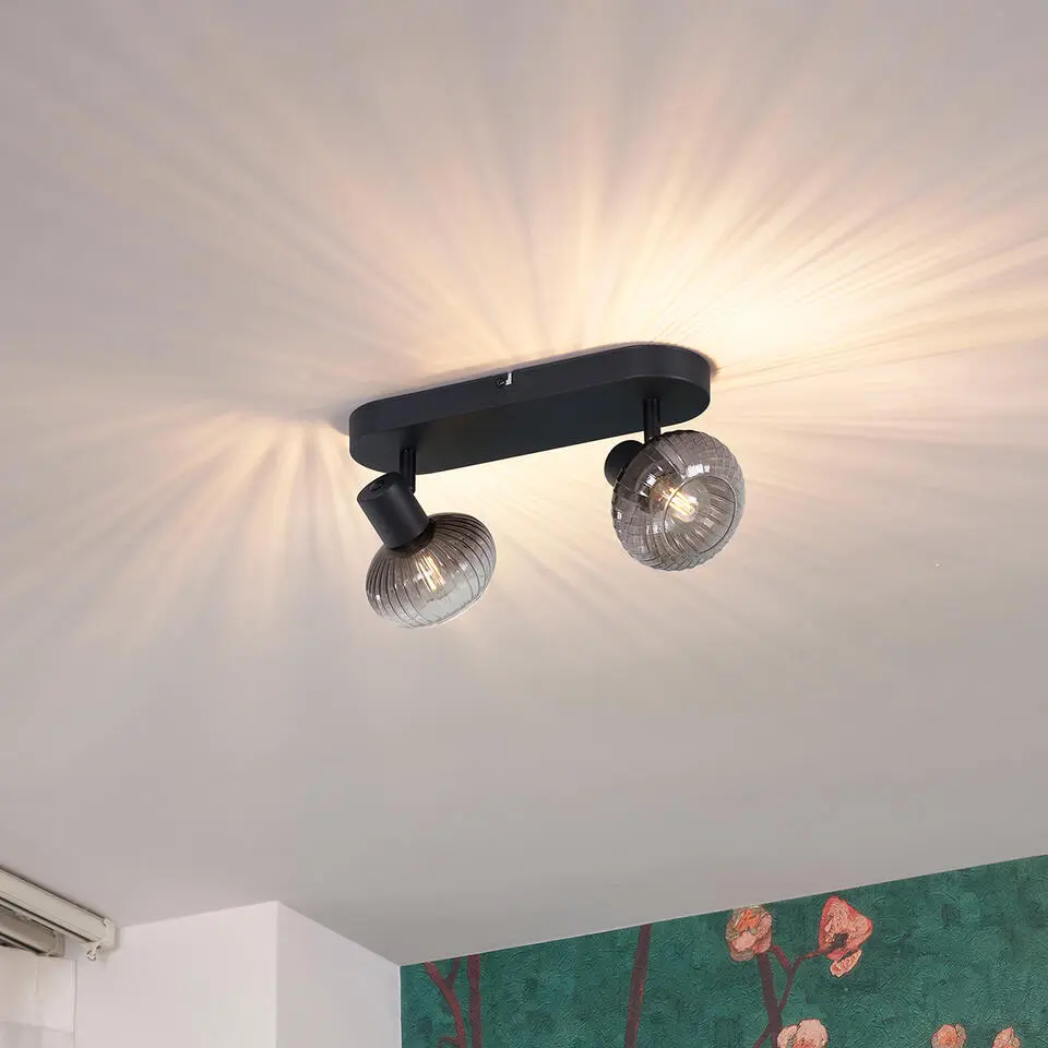 Qazqa spot teddy zwart e14