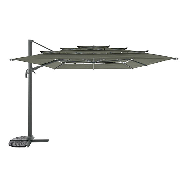 Parasol déporté rectangulaire inclinable Melhia 4x3 m vert laurier - Hespéride