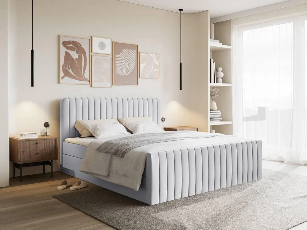 Boxspring Adrien chenille met opbergruimte 160x200