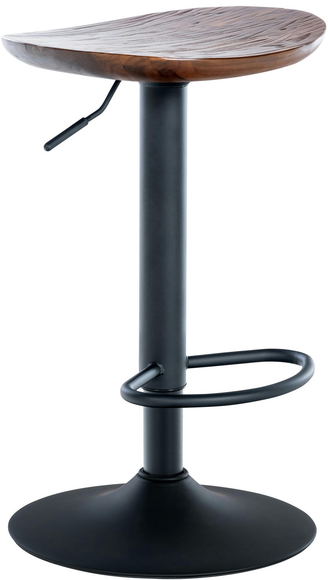 SKELDE - Tabouret de bar industriel réglable en bois Noyer