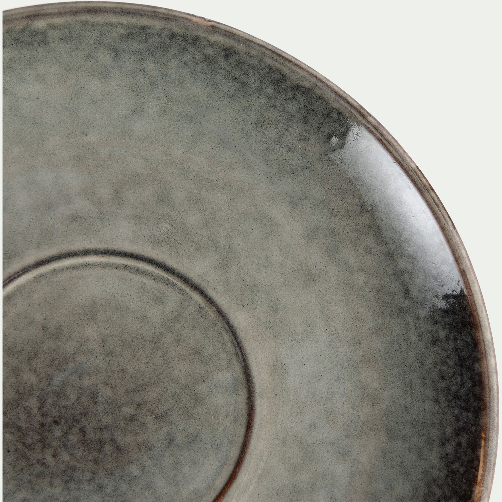 ADAM - Tasse et soucoupe petit-déjeuner en grès 22cl - vert