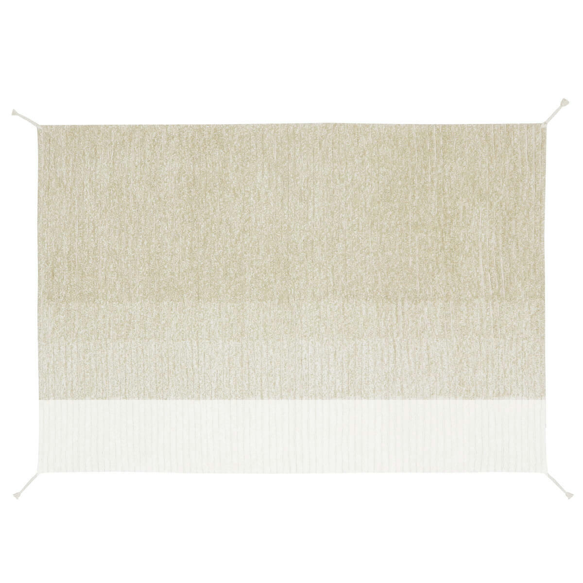 REVERSIBLE - Tapis lavable en coton vert 140x200