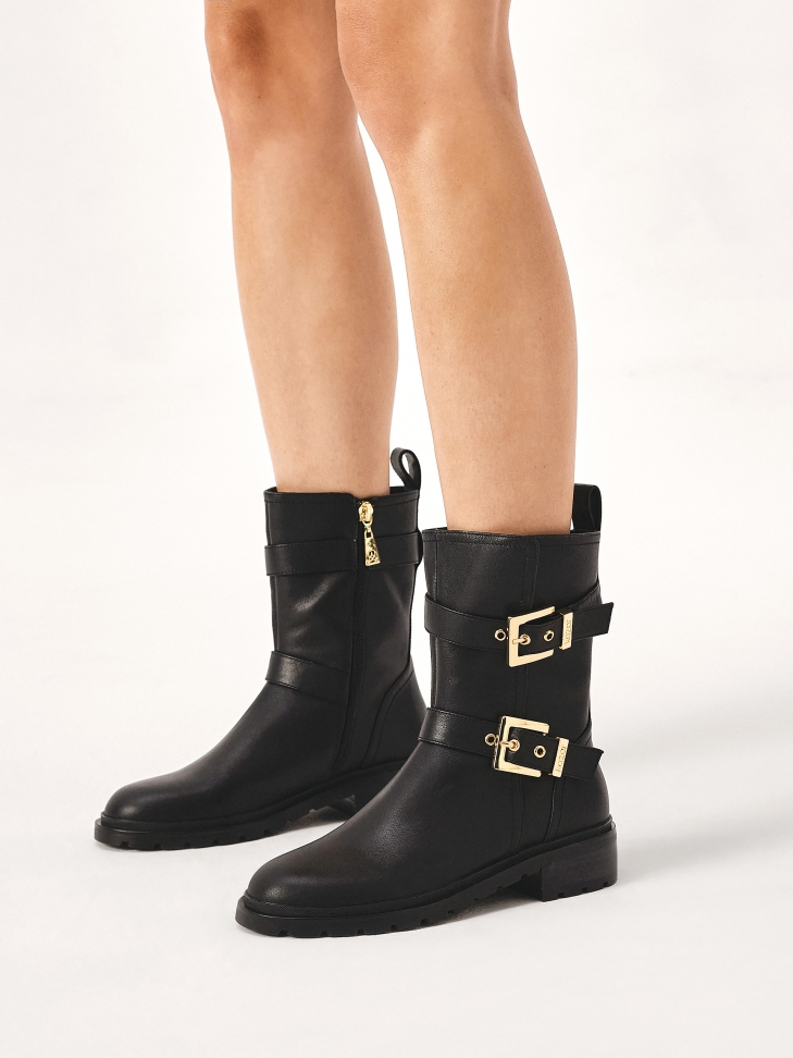 Black motorcycle style boots