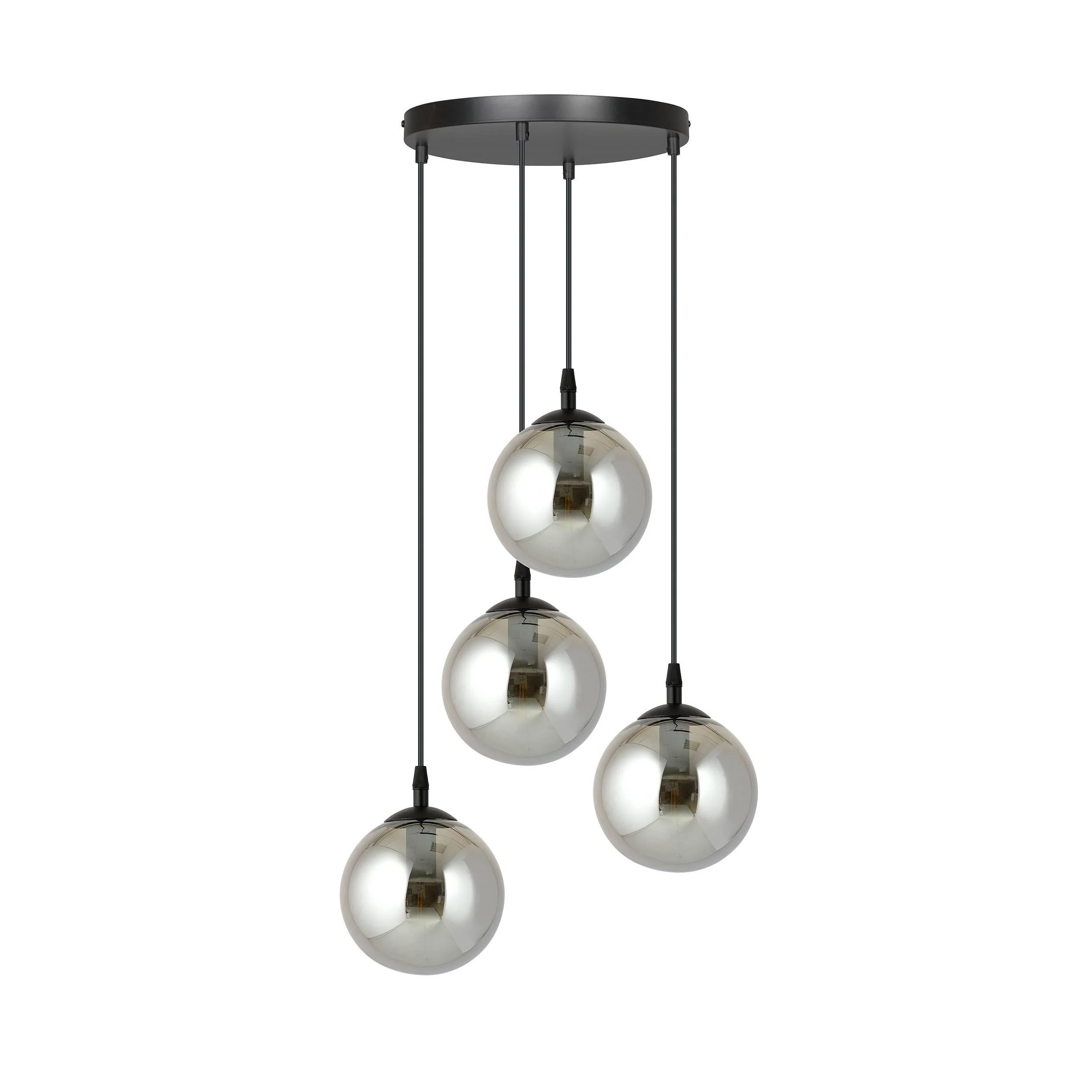 Glazen hanglamp eetkamer Cosmo rond 4-lichts