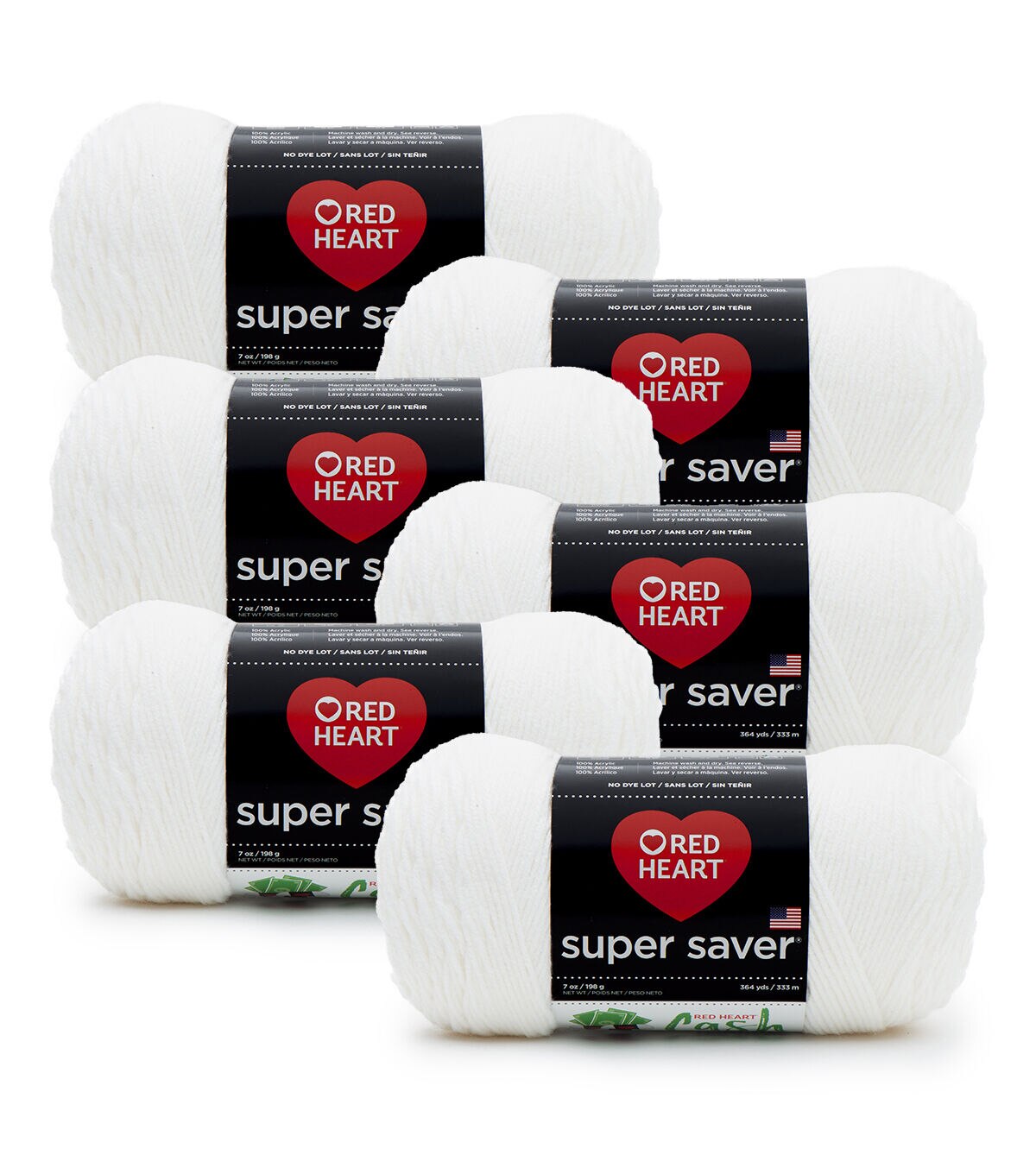 Red Heart Super Saver 364yds Worsted Acrylic Yarn 6 Bundle