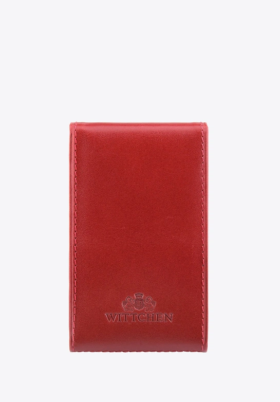 Etui na wizytówki ze skóry twarde czerwone