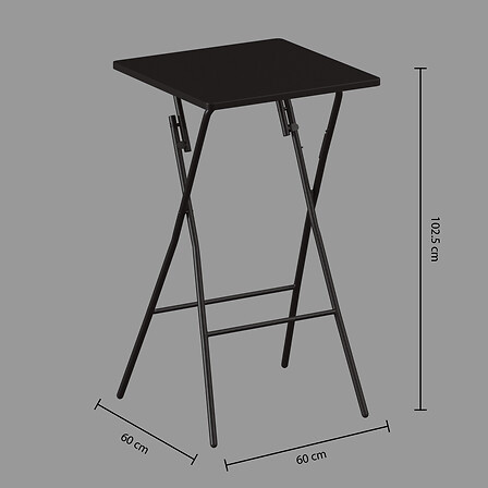 Stół barowy 60x60cm składany czarny z metalu i mdf styl loft