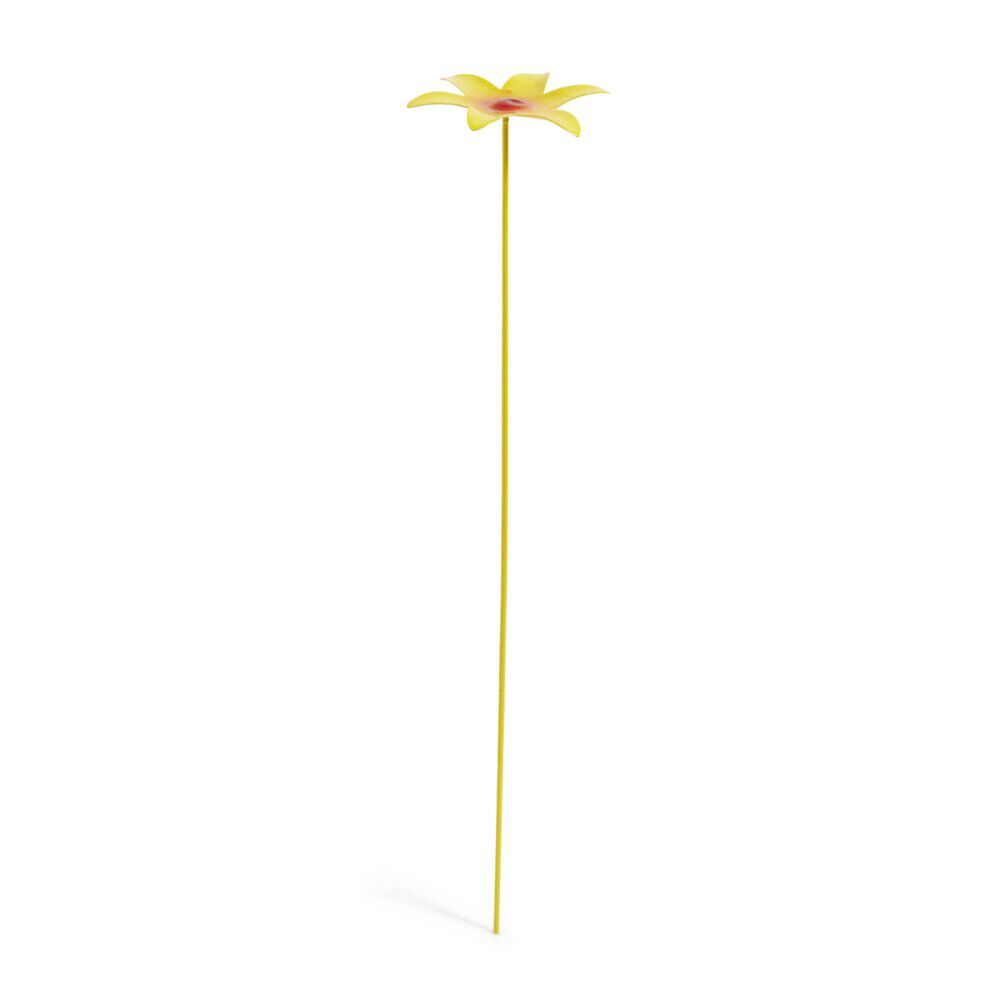 Fleur métal à planter pensée jaune H26cm