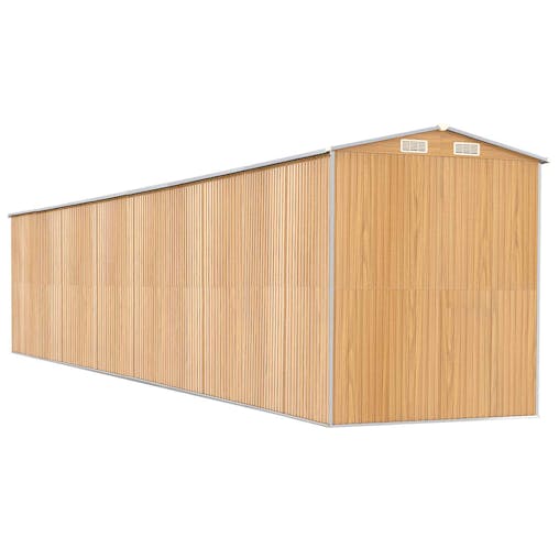 NNEVL Garden Shed Light Brown 192x1021x223 cm Galvanised Steel