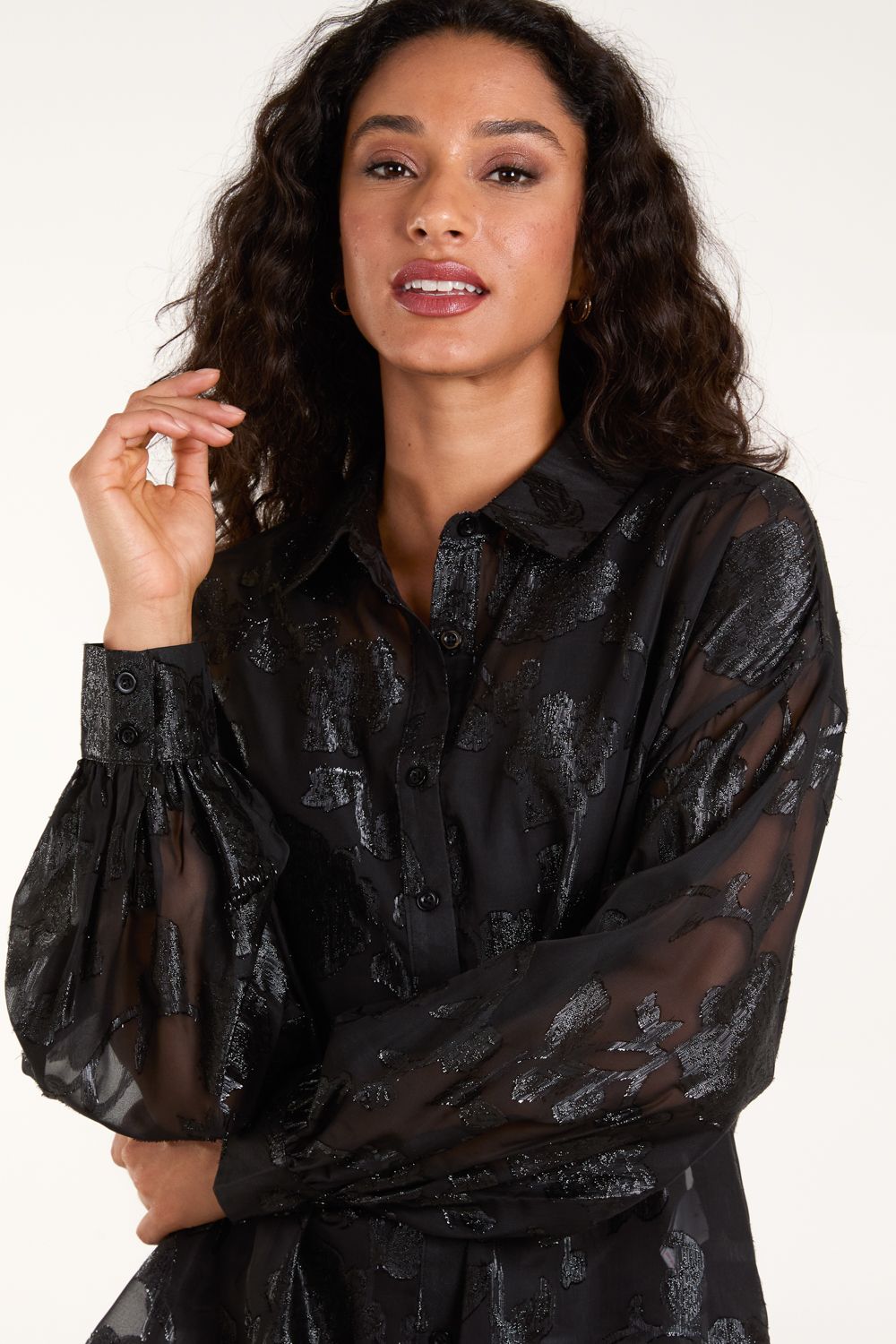 Blue Vanilla Sheer Foil Shirt