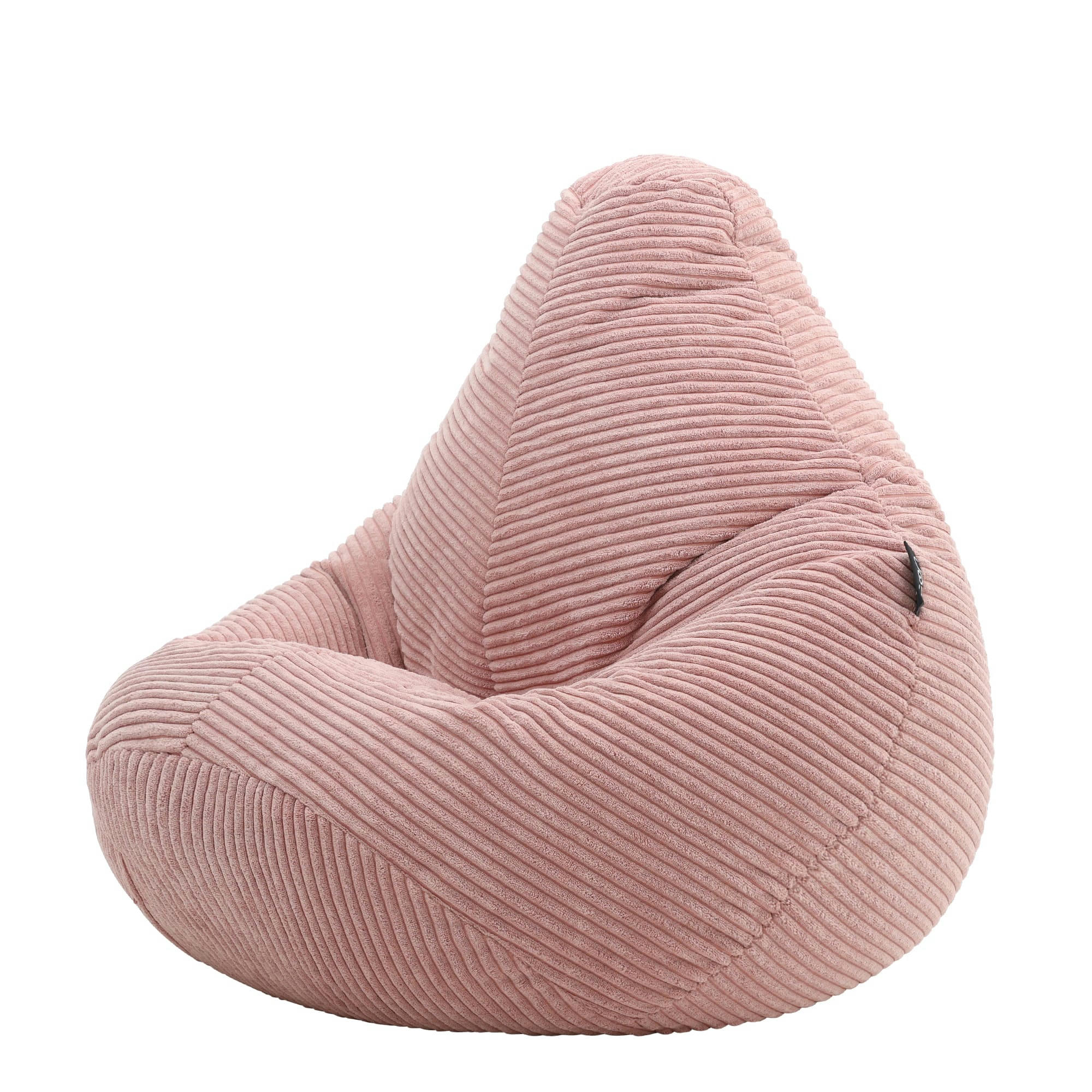 DALTON - Pouf enfant inclinable velours côtelé rose aube