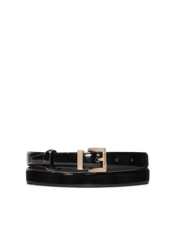 Patent belt with gold buckle
