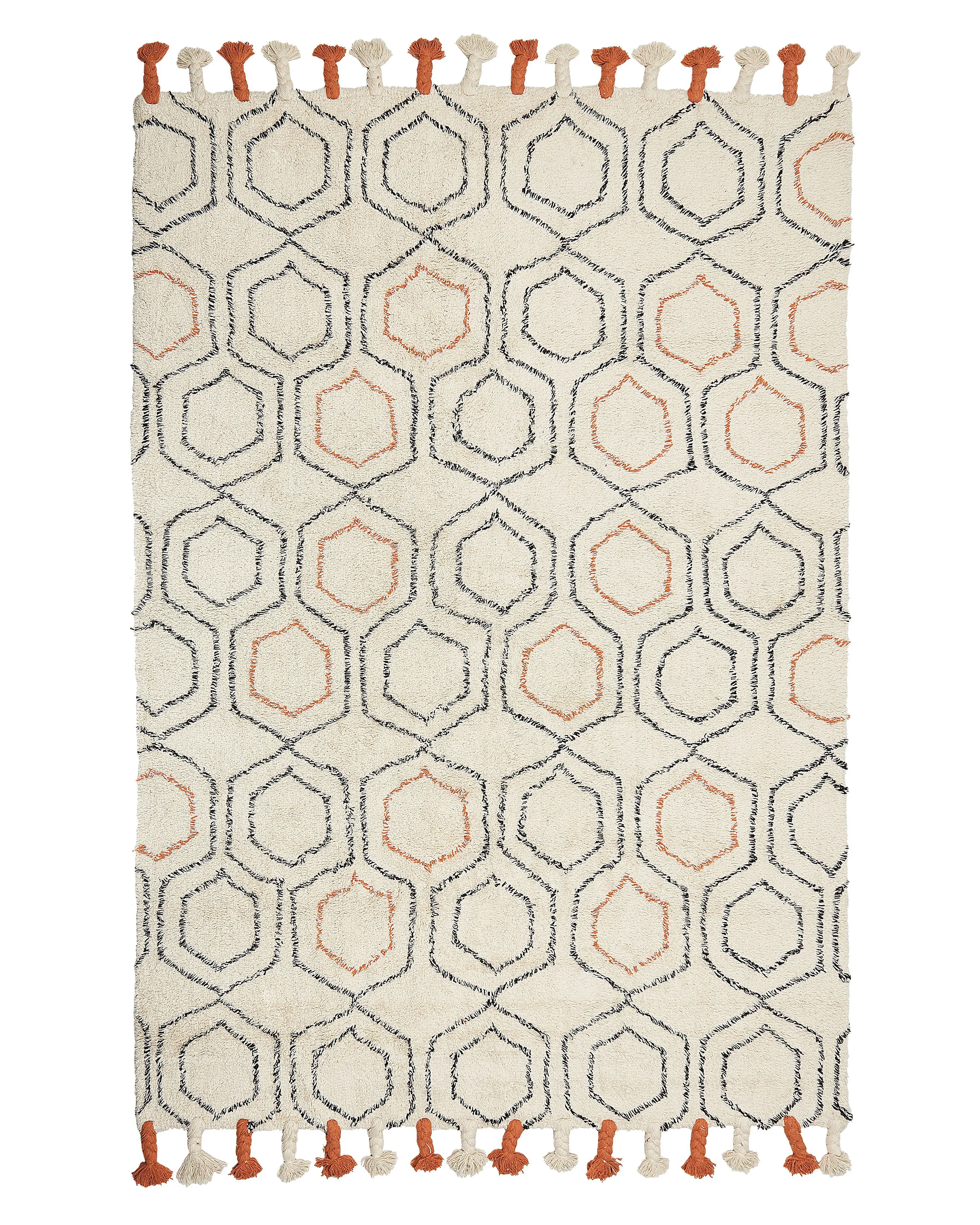 Rug HAJIPUR Beige 140 x 200 cm Cotton
